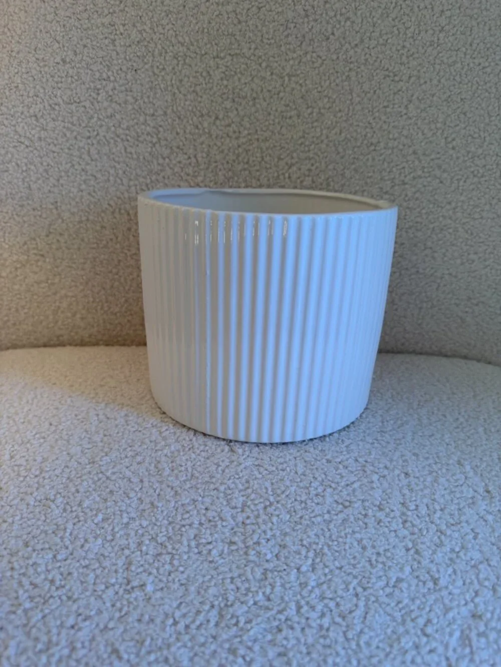 Fluted Ceramic Round Planter Pot